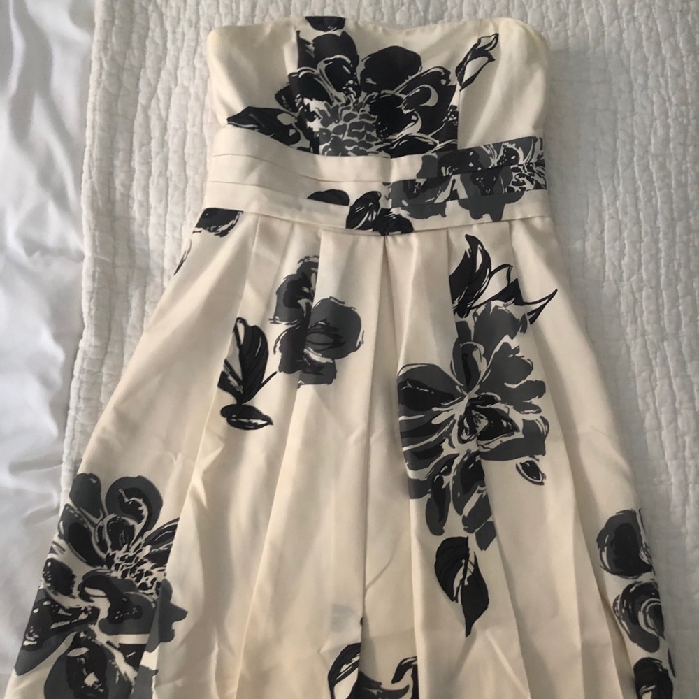 Black and white strapless Ann Taylor dress